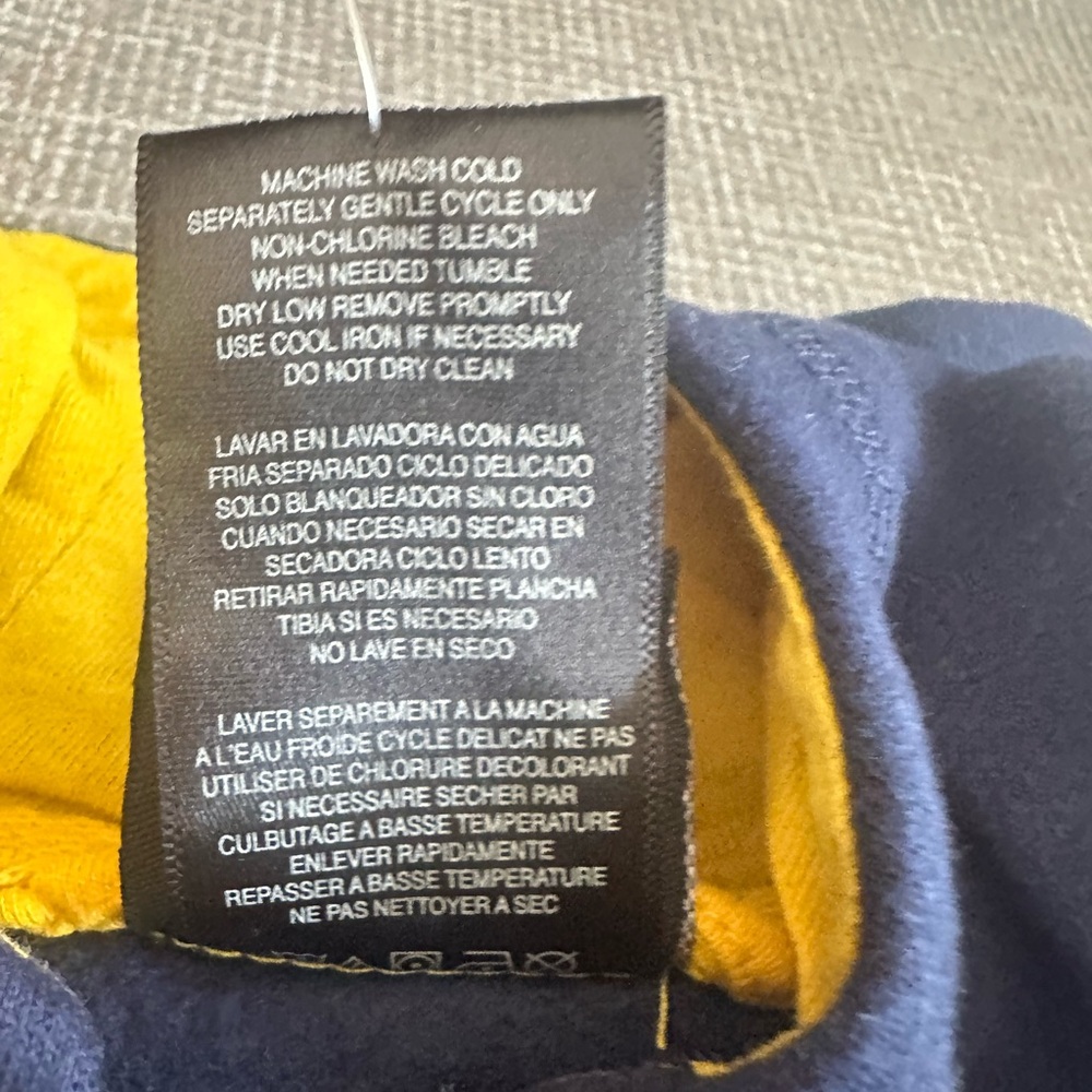 Adidas Kids Full Zip Hoodie Navy Yellow Logo Sweatshirt New With Tags - Picture 8 of 11